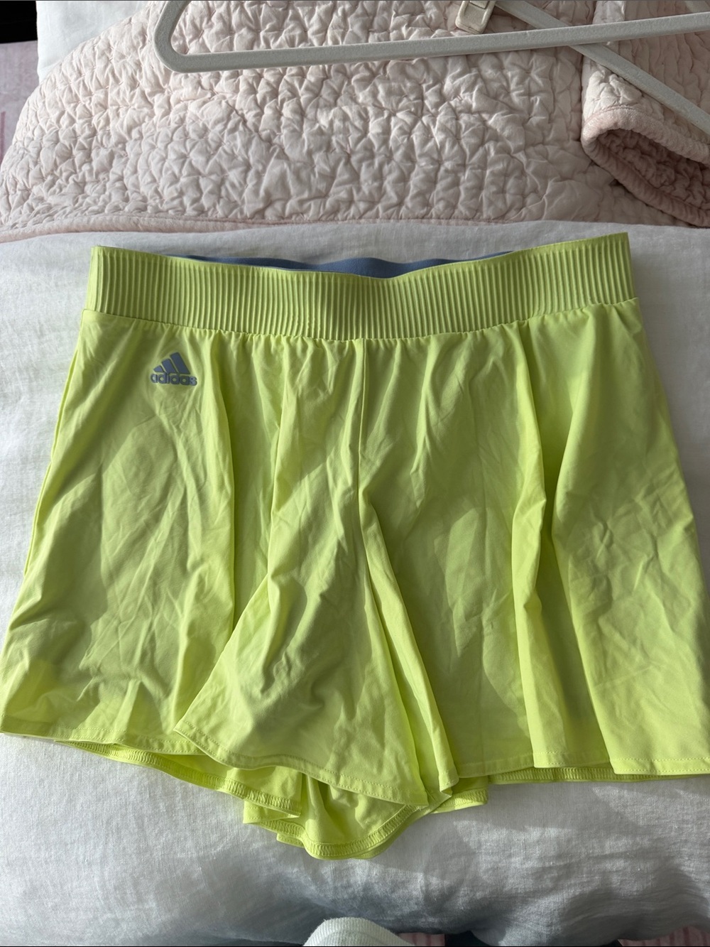 adidas Neon Lime Athletic Skort with Built-In Shorts